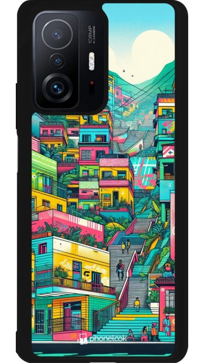 Coque Xiaomi 11T - Silicone rigide noir Medellin Comuna 13 Art