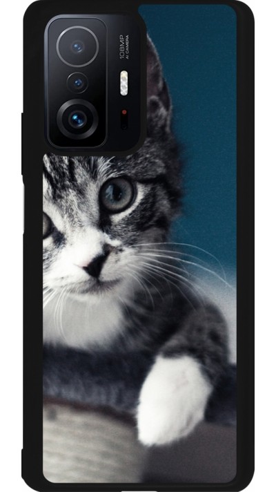 Coque Xiaomi 11T - Silicone rigide noir Meow 23