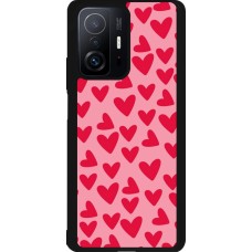 Coque Xiaomi 11T - Silicone rigide noir Mom 2024 petits coeurs