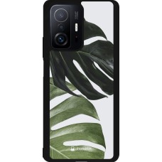 Coque Xiaomi 11T - Silicone rigide noir Monstera Plant