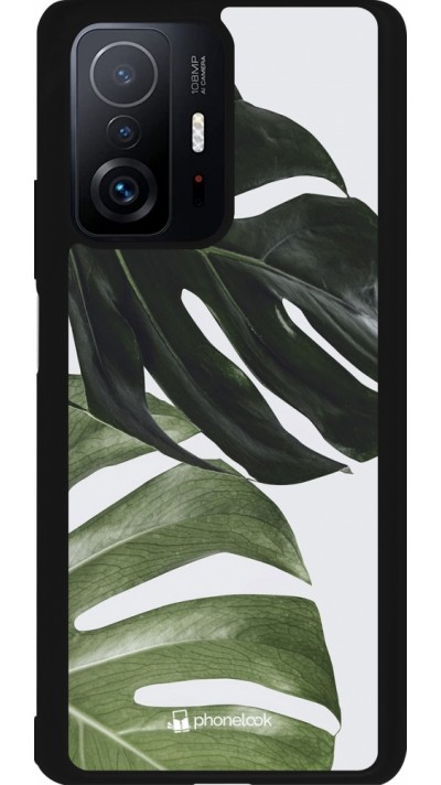 Coque Xiaomi 11T - Silicone rigide noir Monstera Plant