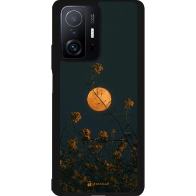 Coque Xiaomi 11T - Silicone rigide noir Moon Flowers