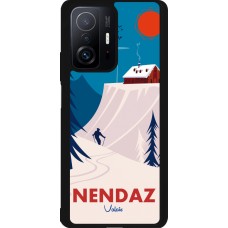 Coque Xiaomi 11T - Silicone rigide noir Nendaz Cabane Ski