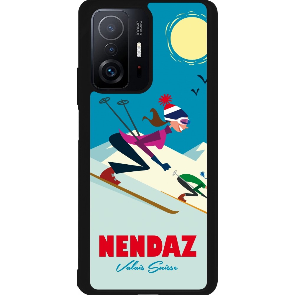 Coque Xiaomi 11T - Silicone rigide noir Nendaz Ski Downhill