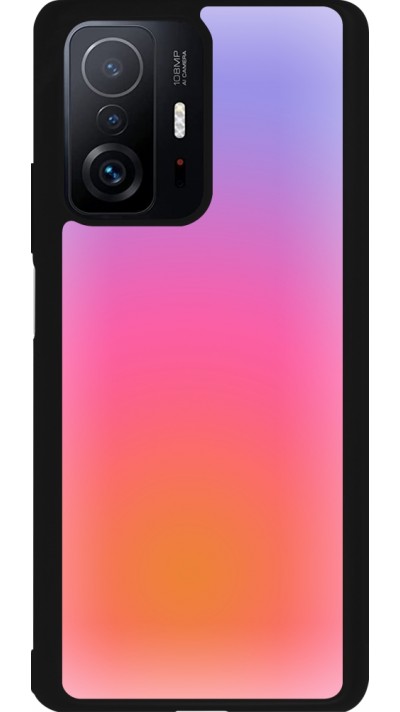 Coque Xiaomi 11T - Silicone rigide noir Orange Pink Blue Gradient