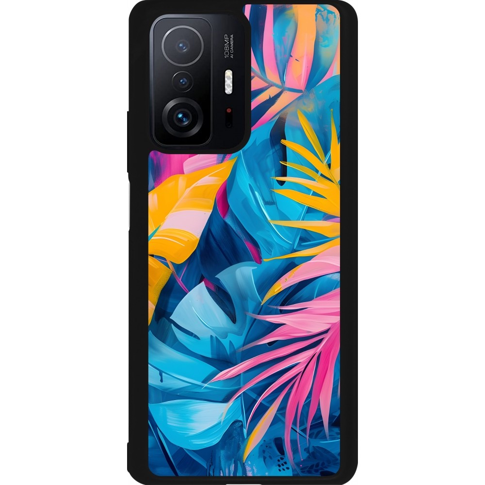 Xiaomi 11T Case Hülle - Silikon schwarz Palms Blue