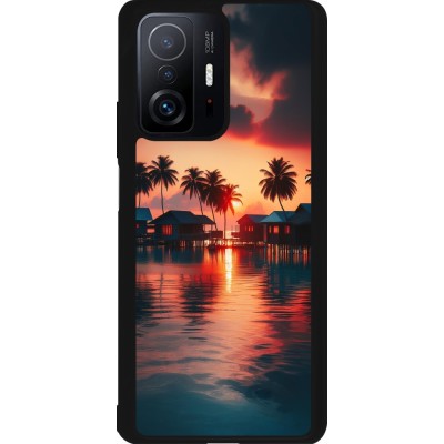 Coque Xiaomi 11T - Silicone rigide noir Paradis Maldives