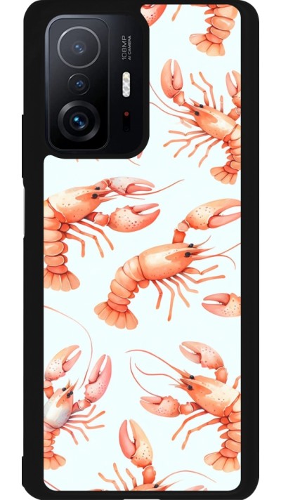 Coque Xiaomi 11T - Silicone rigide noir Pattern de homards pastels