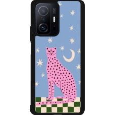 Xiaomi 11T Case Hülle - Silikon schwarz Pink leopard with stars 2026