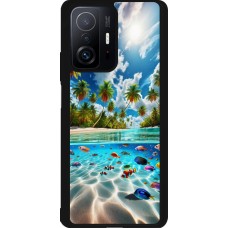 Coque Xiaomi 11T - Silicone rigide noir Plage Paradis