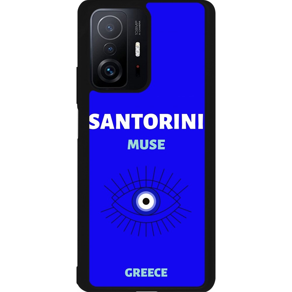 Xiaomi 11T Case Hülle - Silikon schwarz Pop Summer Destination Santorini