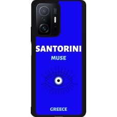Xiaomi 11T Case Hülle - Silikon schwarz Pop Summer Destination Santorini