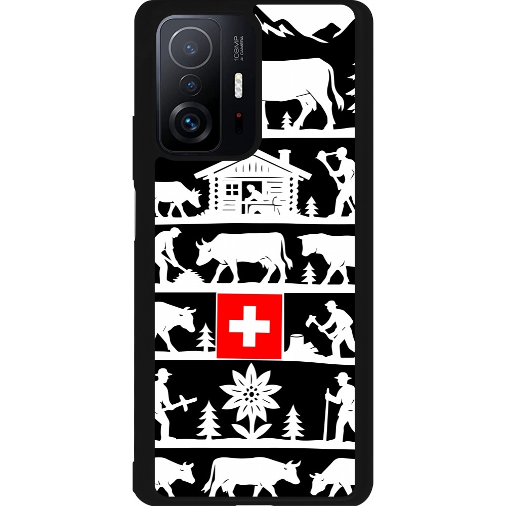 Coque Xiaomi 11T - Silicone rigide noir Poya Suisse 1 noir