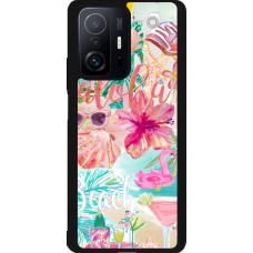 Coque Xiaomi 11T - Silicone rigide noir Preppy Collage Aloha
