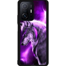 Coque Xiaomi 11T - Silicone rigide noir Purple Sky Wolf