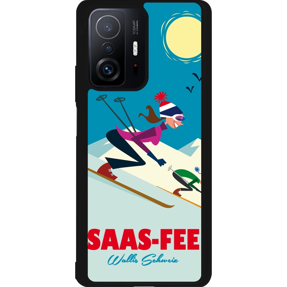 Xiaomi 11T Case Hülle - Silikon schwarz Saas-Fee Ski Downhill