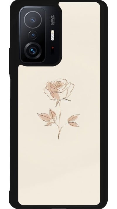 Coque Xiaomi 11T - Silicone rigide noir Sable Rose Minimaliste