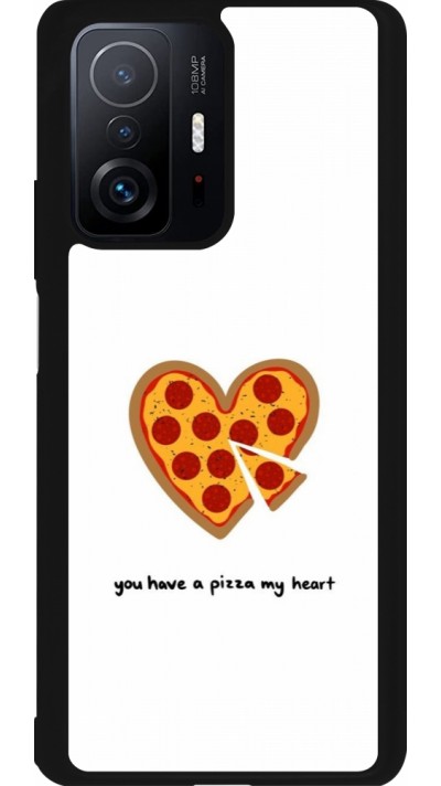 Coque Xiaomi 11T - Silicone rigide noir Saint Valentines Day 26 You have my pizza heart
