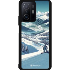 Coque Xiaomi 11T - Silicone rigide noir Snowboarder Montagne