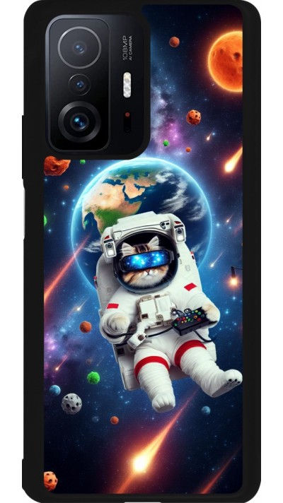 Coque Xiaomi 11T - Silicone rigide noir VR SpaceCat Odyssey