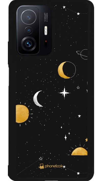 Coque Xiaomi 11T - Silicone rigide noir Space Vector