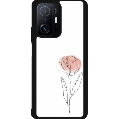Coque Xiaomi 11T - Silicone rigide noir Spring 23 minimalist flower