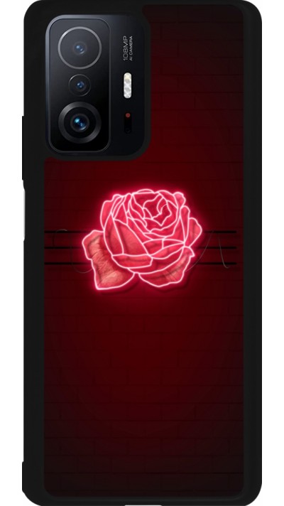 Coque Xiaomi 11T - Silicone rigide noir Spring 23 neon rose