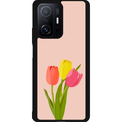 Xiaomi 11T Case Hülle - Silikon schwarz Spring 23 tulip trio