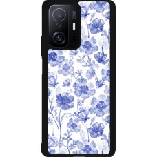 Coque Xiaomi 11T - Silicone rigide noir Spring 23 watercolor blue flowers