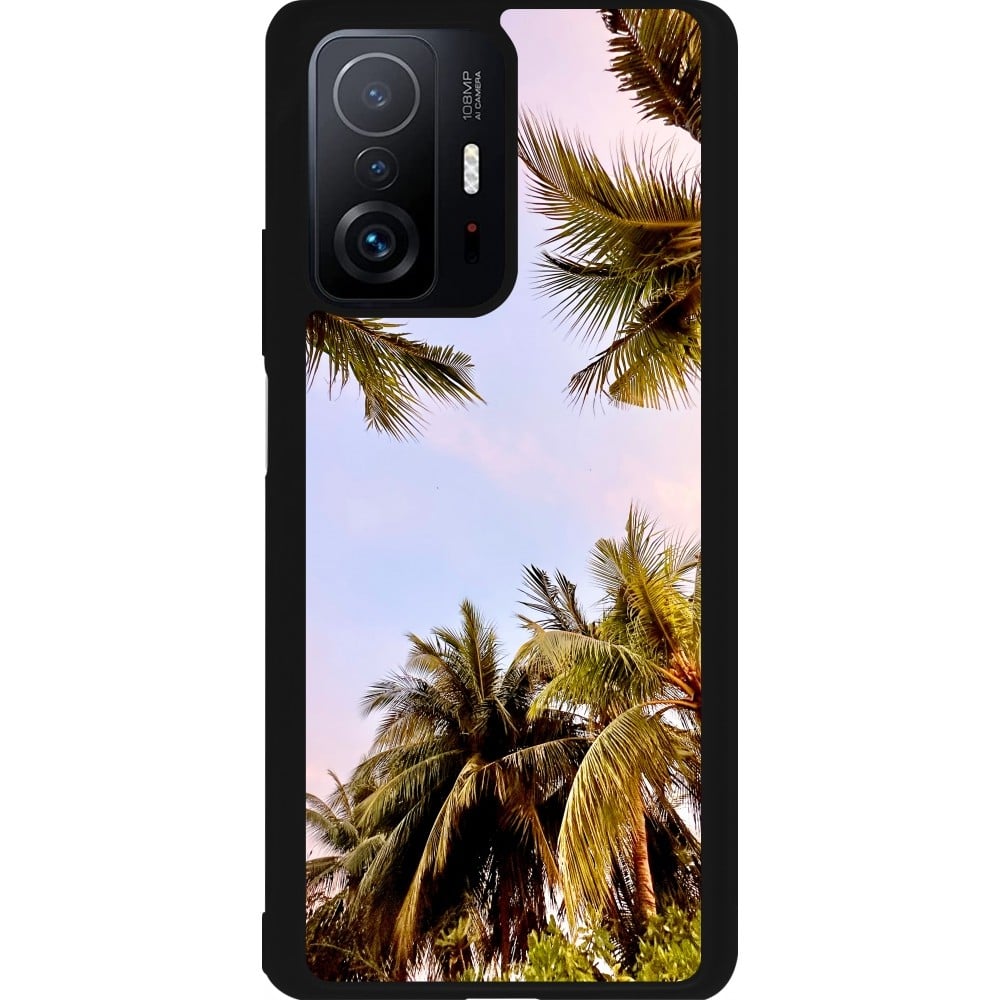 Coque Xiaomi 11T - Silicone rigide noir Summer 2023 palm tree vibe