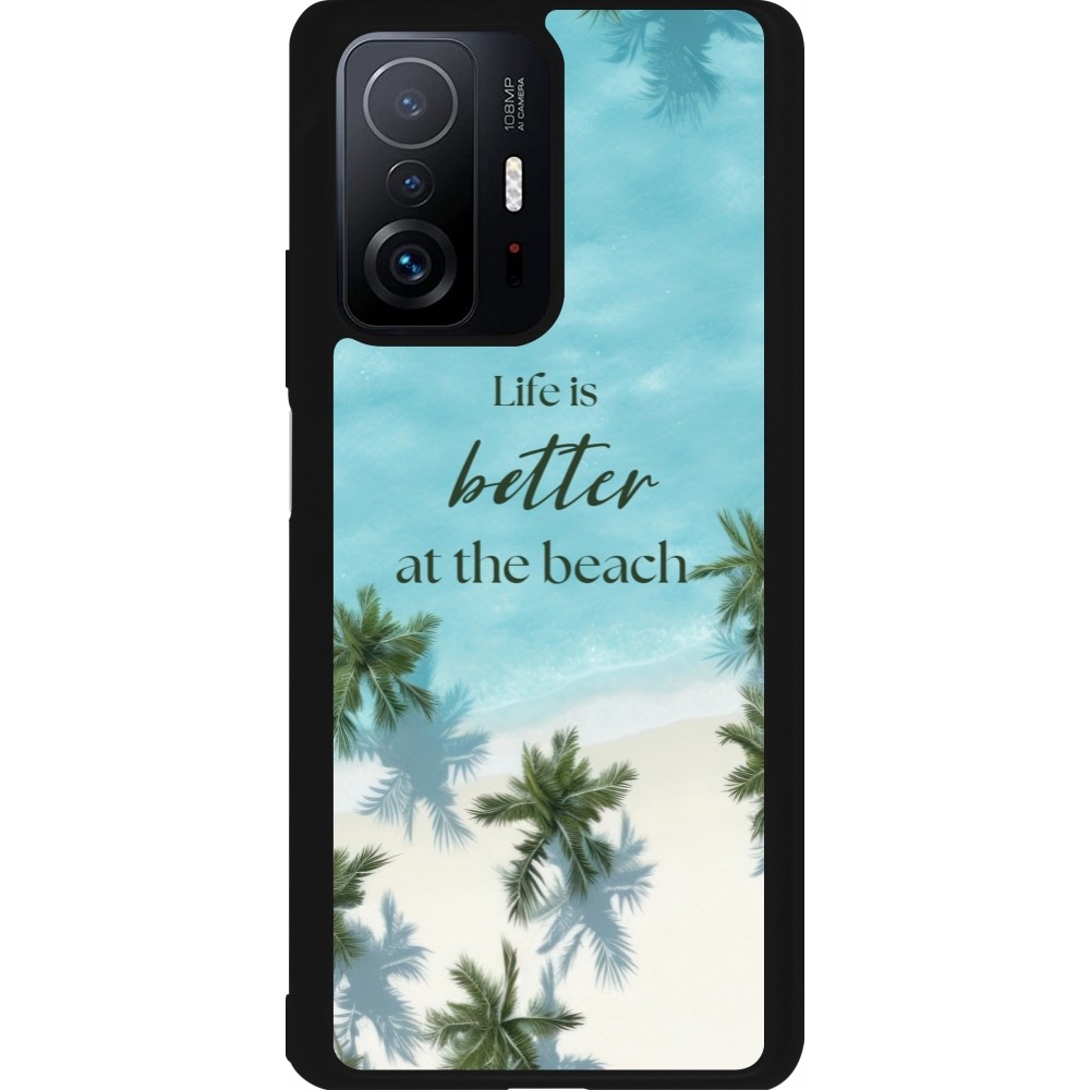 Coque Xiaomi 11T - Silicone rigide noir Summer 2025 Life is better at the beach