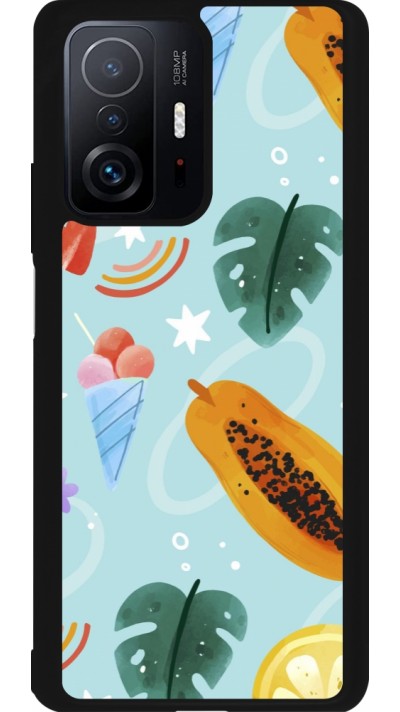 Coque Xiaomi 11T - Silicone rigide noir Summer 2025 Pattern papaya