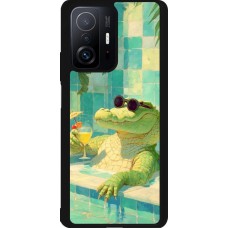 Xiaomi 11T Case Hülle - Silikon schwarz Crocodile in the swimming pool Summer 2026