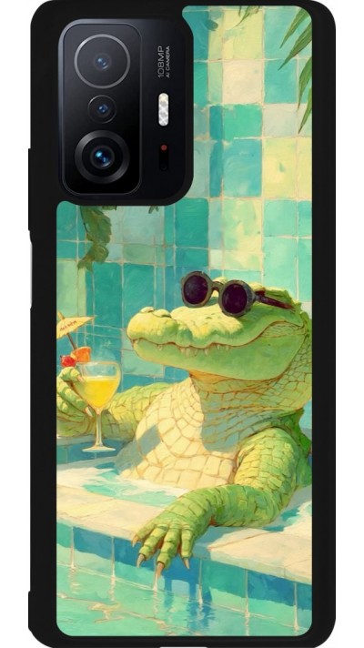 Xiaomi 11T Case Hülle - Silikon schwarz Crocodile in the swimming pool Summer 2026
