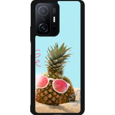 Xiaomi 11T Case Hülle - Silikon schwarz Pineapple with glasses Summer 2026