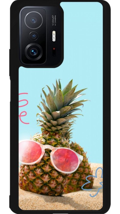 Xiaomi 11T Case Hülle - Silikon schwarz Pineapple with glasses Summer 2026