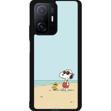 Xiaomi 11T Case Hülle - Silikon schwarz Snoopy on the beach Summer 2026