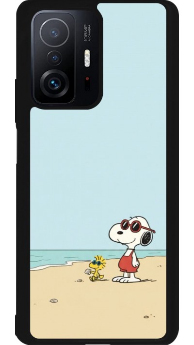 Xiaomi 11T Case Hülle - Silikon schwarz Snoopy on the beach Summer 2026