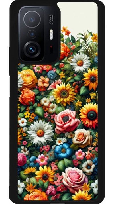 Coque Xiaomi 11T - Silicone rigide noir Summer Floral Pattern