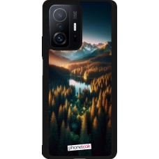 Coque Xiaomi 11T - Silicone rigide noir Sunset Forest Lake