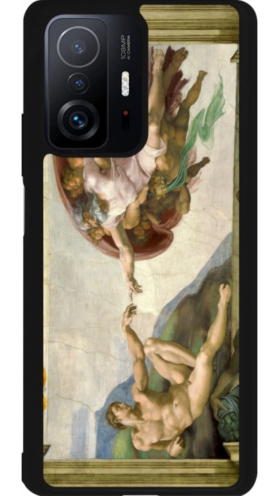 Coque Xiaomi 11T - Silicone rigide noir Tableau art - La Création d’Adam - Michel-Ange