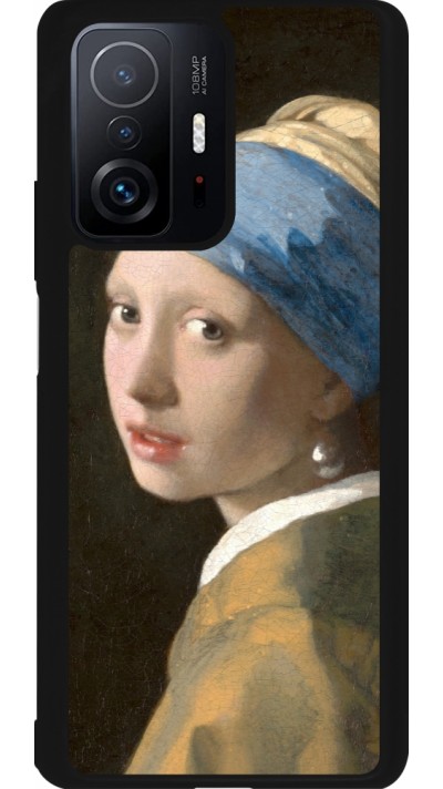 Coque Xiaomi 11T - Silicone rigide noir Tableau art - La Jeune fille à la perle - Johannes Vermeer