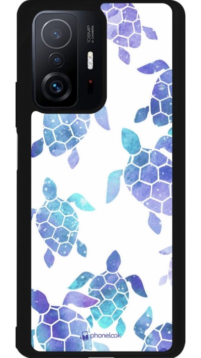 Coque Xiaomi 11T - Silicone rigide noir Turtles pattern watercolor