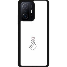 Coque Xiaomi 11T - Silicone rigide noir Valentine 2024 heart by Millennials