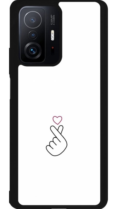 Coque Xiaomi 11T - Silicone rigide noir Valentine 2024 heart by Millennials