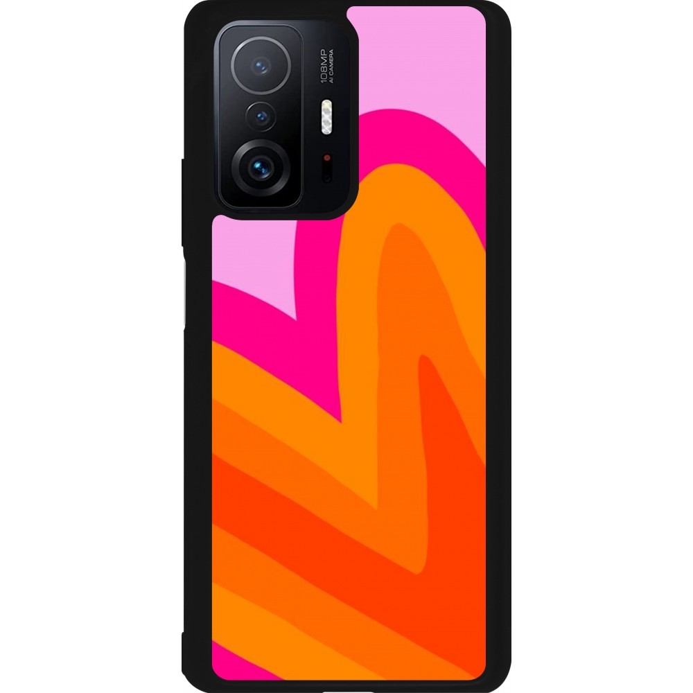 Coque Xiaomi 11T - Silicone rigide noir Valentine 2024 heart gradient