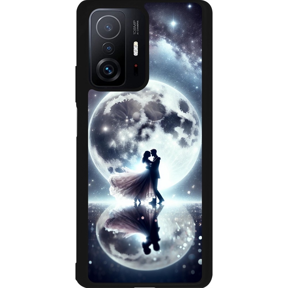 Coque Xiaomi 11T - Silicone rigide noir Valentine 2024 Love under the moon