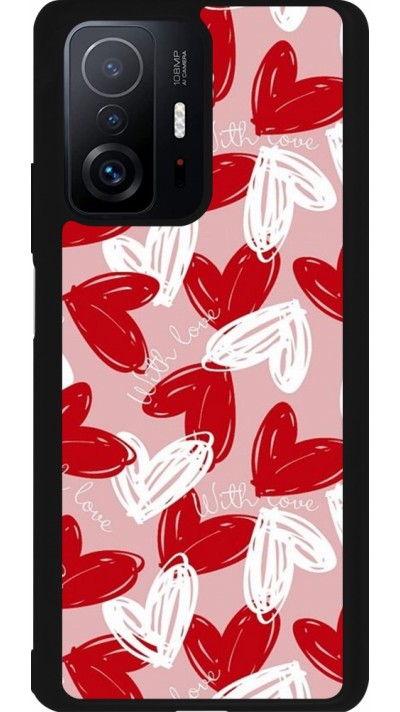 Coque Xiaomi 11T - Silicone rigide noir Valentine 2024 with love heart