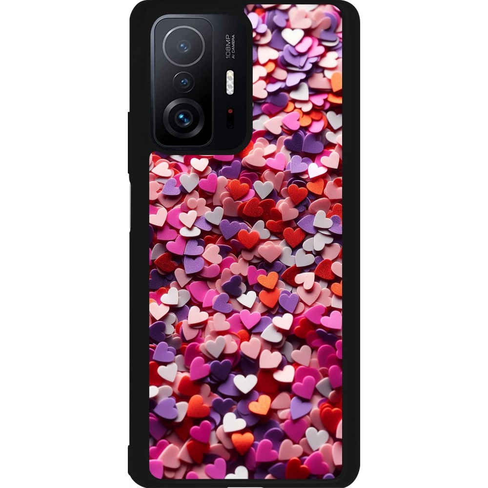 Coque Xiaomi 11T - Silicone rigide noir Valentine 2025 Confetti