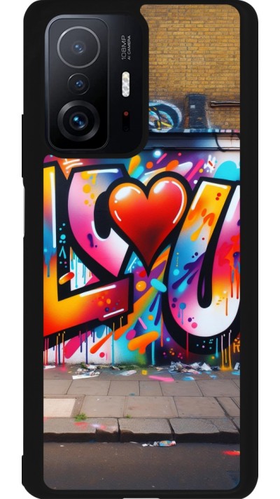 Coque Xiaomi 11T - Silicone rigide noir Valentine 2025 Love U Tag